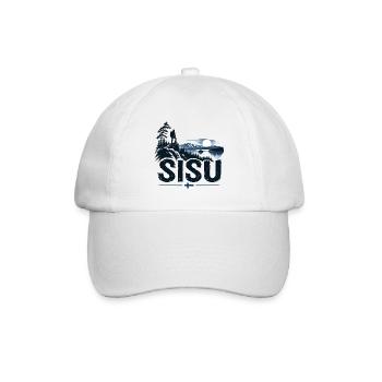 Sisu - Finland - Finnland Suomi - Sonnenuntergang - Baseballkappe - Weiß/Weiß - Vorne