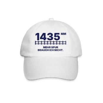 1435 mm Normalspur – Lustiges Eisenbahner Shirt - Baseballkappe - Weiß/Weiß - Vorne