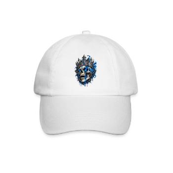 Königstotenkopf mit Blaufeuer - Baseballkappe - Weiß/Weiß - Vorne