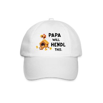 I Will Hendl This – Lustiger Papa Hühnerspruch - Baseballkappe - Weiß/Weiß - Vorne