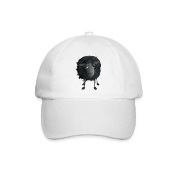 Schwarzes Schaf - Flauschiges Schaf gemalt - Baseballkappe - Weiß/Weiß - Vorne