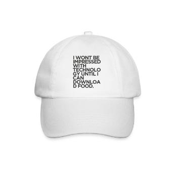 Lustiger Download Food Technology Sarkastisches Meme-Tee - Baseballkappe - Weiß/Weiß - Vorne