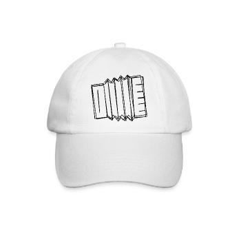 Akkordeon handgezeichnet - Baseballkappe - Weiß/Weiß - Vorne