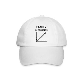 Family In Progress (Schwanger / Eltern / Black) - Baseballkappe - Weiß/Weiß - Vorne