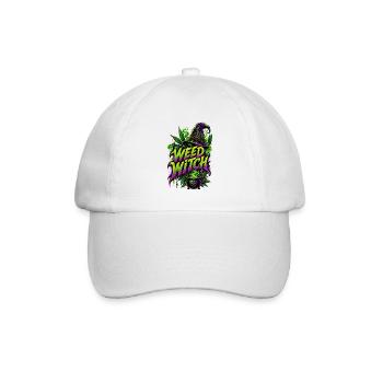 Weed Witch – Magische Cannabis Hexe - Baseballkappe - Weiß/Weiß - Vorne