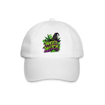 Hexenwerk & Hanfgrün: Weed Witch - Baseballkappe - Weiß/Weiß - Vorne