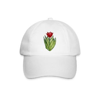 Tulpen-Aquarellblüte - Baseballkappe - Weiß/Weiß - Vorne