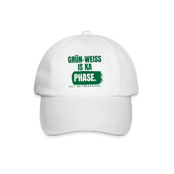 Grün-Weiß is ka Phase - Baseballkappe - Weiß/Weiß - Vorne