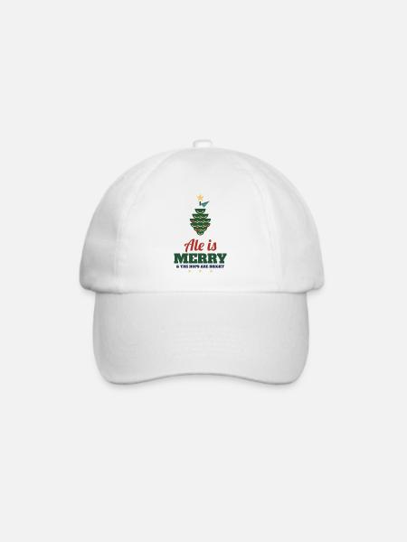 Ale Is Merry – Craft-Bier Weihnachtsshirt - Baseballkappe - Weiß/Weiß