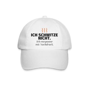 Ich schwitze nicht – Nachdruck-Relax - Baseballkappe - Weiß/Weiß - Vorne