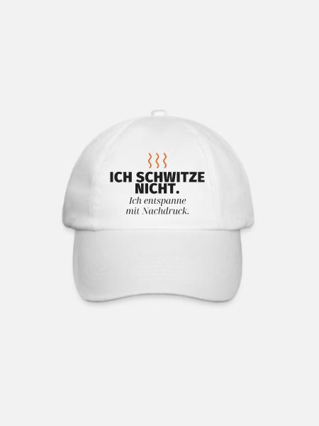 Ich schwitze nicht – Nachdruck-Relax - Baseballkappe - Weiß/Weiß