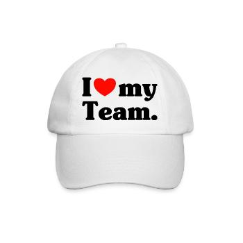 I love my Team - Baseballkappe - Weiß/Weiß - Vorne
