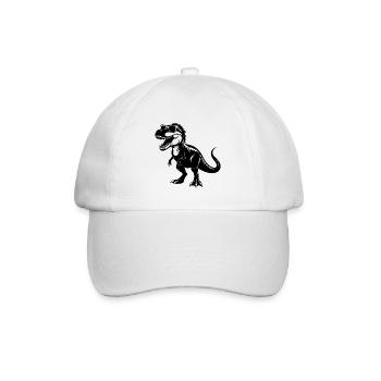 Tyrannosaurus Rex mit Sonnenbrille - Baseballkappe - Weiß/Weiß - Vorne