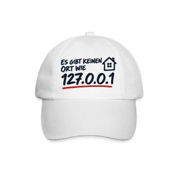Es gibt keinen Ort wie 127.0.0.1 Localhost - Baseballkappe - Weiß/Weiß - Vorne