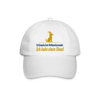 Kein Weihnachtswunder Ich habe einen Hund - Baseballkappe - Weiß/Weiß - Vorne
