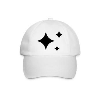 Funkelnde Sterne - Glitzer - Baseballkappe - Weiß/Weiß - Vorne