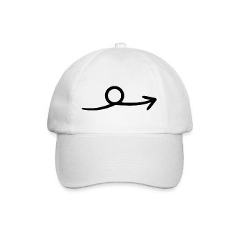 Kringel-Pfeil - handgezeichnet - Baseballkappe - Weiß/Weiß - Vorne