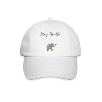 Elefant Sanftheit Design - Baseballkappe - Weiß/Weiß - Vorne
