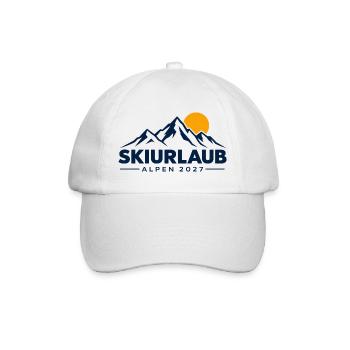 Skiurlaub Alpen 2027 – Skifahren Berge & Winterson - Baseballkappe - Weiß/Weiß - Vorne