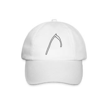 Sense – einfache schwarze Umrisszeichnung - Baseballkappe - Weiß/Weiß - Vorne