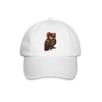 Steampunk Eule Steam Punk Eule Vogel Vintage - Baseballkappe - Weiß/Weiß - Vorne