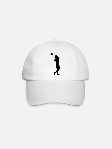 Badminton Spieler Silhouette - Baseballkappe - Weiß/Weiß