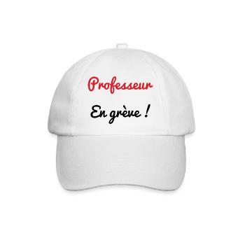 PROFESSOR. STREIK. DEMONSTRATION. ARBEIT. HUMOR. - Baseballkappe - Weiß/Weiß - Vorne