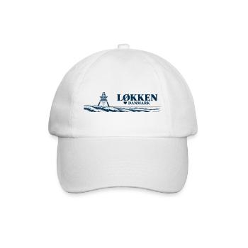 Løkken – Seezeichen und Nordseeküste - Baseballkappe - Weiß/Weiß - Vorne