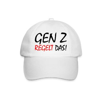 gen z regelt das - Baseballkappe - Weiß/Weiß - Vorne