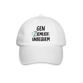 Gen Ziemlich Unbequem Spruch – Statement - Baseballkappe - Weiß/Weiß - Vorne