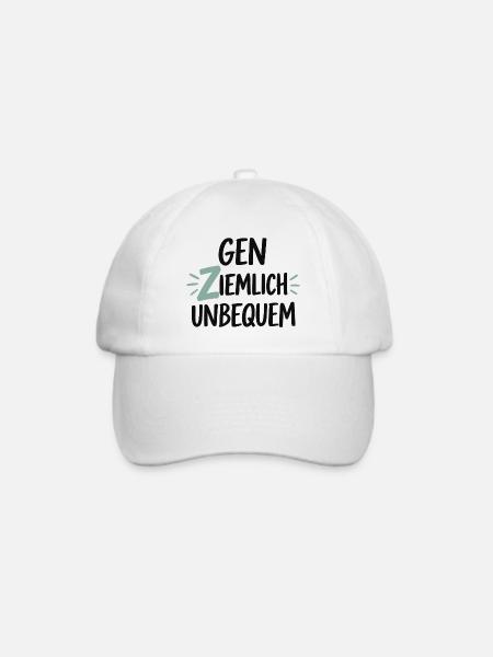 Gen Ziemlich Unbequem Spruch – Statement - Baseballkappe - Weiß/Weiß