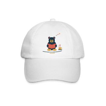 Bär liest Wintergeschichten – gemütlicher Advent - Baseballkappe - Weiß/Weiß - Vorne