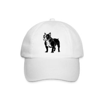 Bulldog-Hund-Stand - Baseballkappe - Weiß/Weiß - Vorne