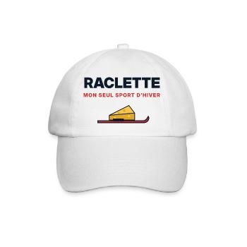 Raclette, meine einzige Wintersportart – Humor - Baseballkappe - Weiß/Weiß - Vorne