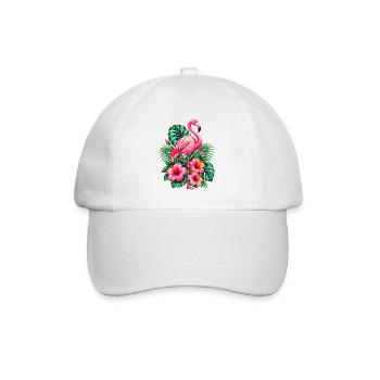 Niedlicher Flamingo Süße Flamingos - Baseballkappe - Weiß/Weiß - Vorne
