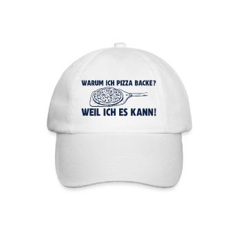 Pizza backen weil ich es kann Pizzabäcker - Baseballkappe - Weiß/Weiß - Vorne