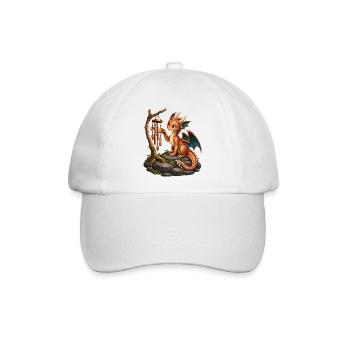 Kleiner Kupferdrache mit Windspiel - Baseballkappe - Weiß/Weiß - Vorne