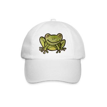 Smaragdfrosch Pop-Art-T-Shirt - Baseballkappe - Weiß/Weiß - Vorne
