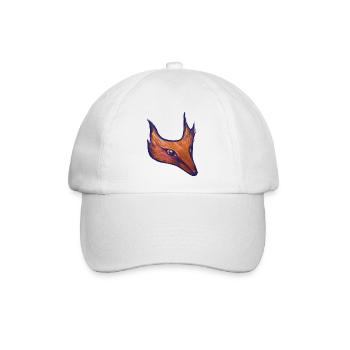 Feurige Fuchs-Silhouette - Baseballkappe - Weiß/Weiß - Vorne