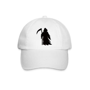 Sensenmann Tod Silhouette - Baseballkappe - Weiß/Weiß - Vorne