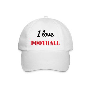 ICH LIEBE FUSSBALL - Baseballkappe - Weiß/Weiß - Vorne