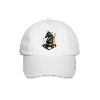Schach Springer und Turm - Baseballkappe - Weiß/Weiß - Vorne
