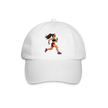 Powerfrau Lauf-Illustration - Baseballkappe - Weiß/Weiß - Vorne