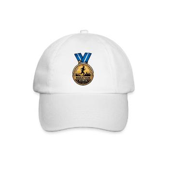 Marathon Medaillon Lauf-Sieg Design - Baseballkappe - Weiß/Weiß - Vorne