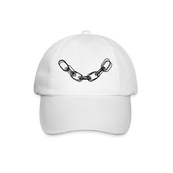 Kette handgezeichnet - Baseballkappe - Weiß/Weiß - Vorne