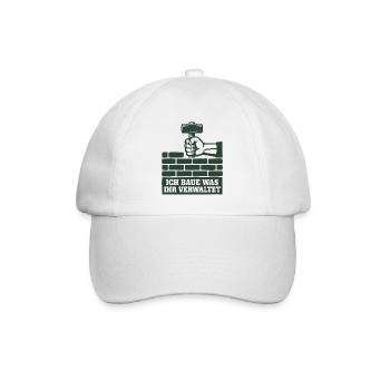 Handwerk Shirt Ich baue was ihr verwaltet - Baseballkappe - Weiß/Weiß - Vorne