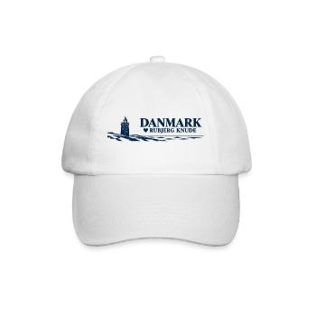 Rubjerg Knude – Leuchtturm und Dünen in Navy - Baseballkappe - Weiß/Weiß - Vorne