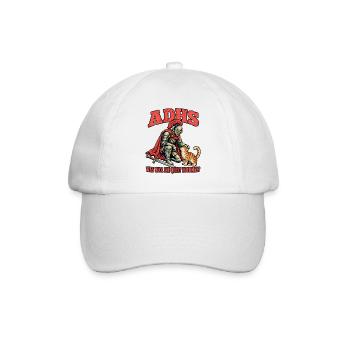 Was war die Quest nochmal? ADHS Witz - Baseballkappe - Weiß/Weiß - Vorne