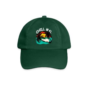 Chill alpaca on the tropical beach - Baseball Cap - bottle green - Front