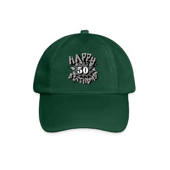 50.Geburtstag,50 Jahre,Airbrush, Happy Birthday(25 - Baseball Cap - bottle green - Front